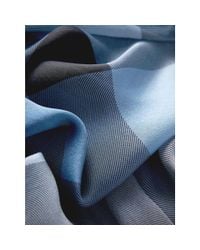 Burberry Women's Ombre Washed Check Silk Scarf (Dusty Blue)